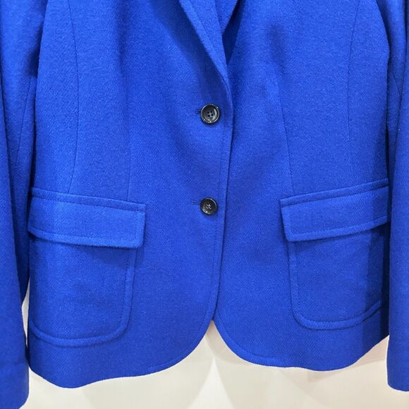 Talbots Blue Wool Blend Blazer Jacket Size 10 Preppy Academic Career Warm - Picture 4 of 16